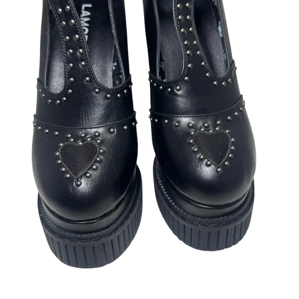 Lamoda she's so special SPIKED platform heels Dolls Kill Goth Edgy Sexy Size 8 - Picture 5 of 11